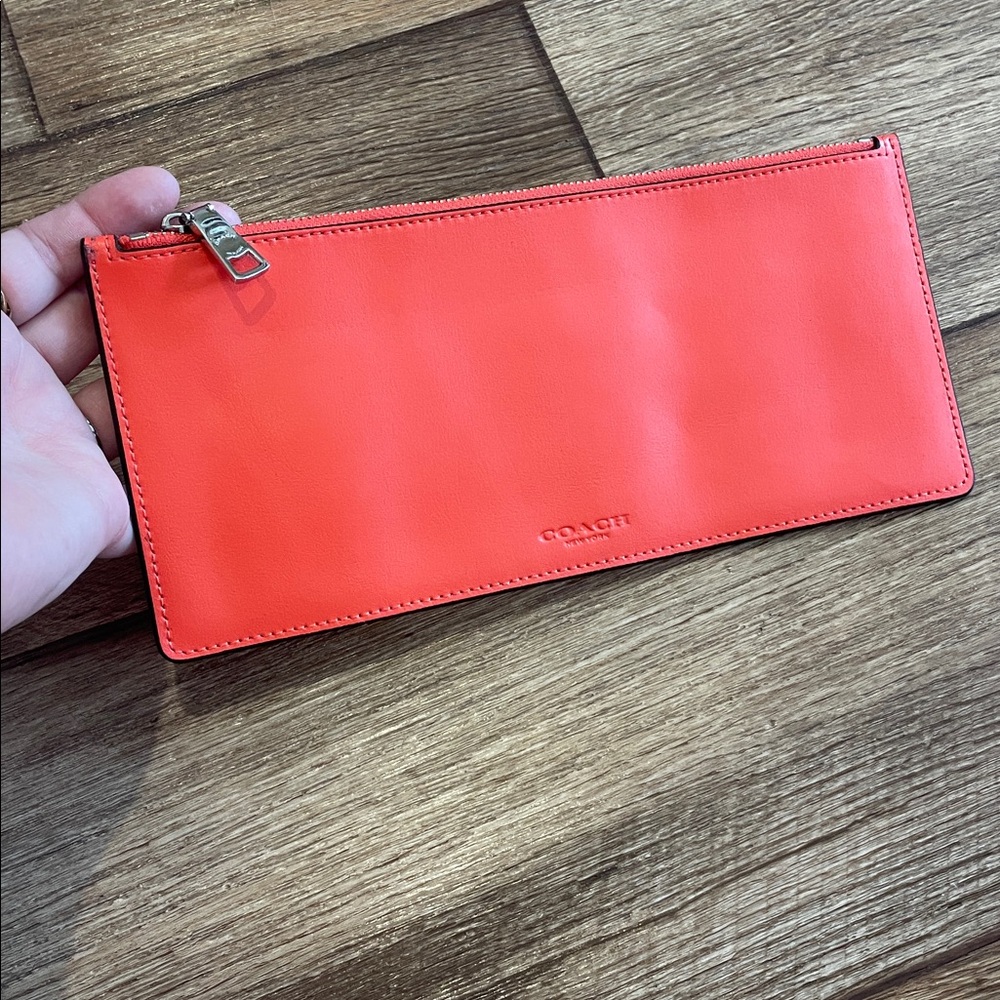 Coach Orange Leather Envelope Wallet